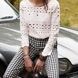 NWT Sezane Dora Crochet Knit Top Medium